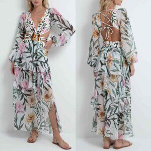 PatBO Jasmin Floral Cutout Maxi Dress